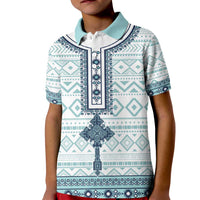 Eritrea Kid Polo Shirt Eritrean Cross Mix Tilet Pattern - Wonder Print Shop