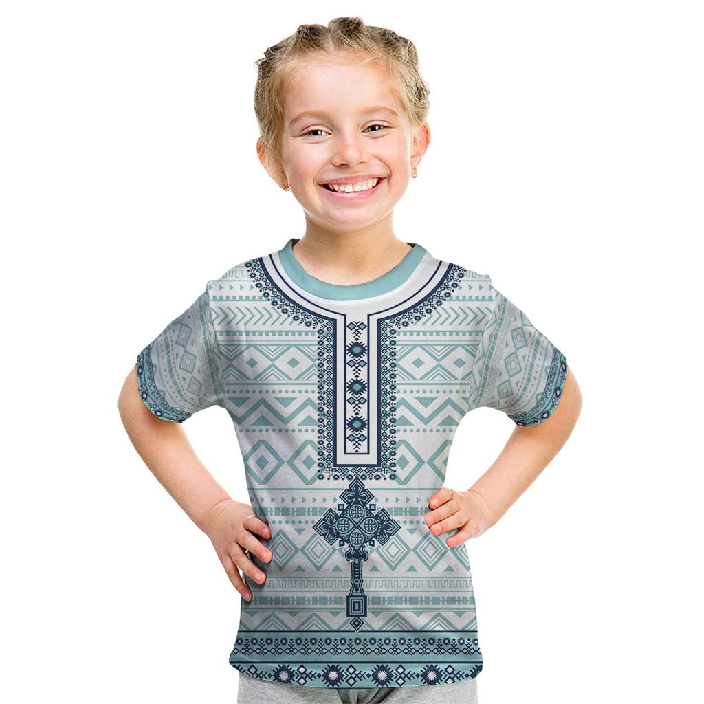 Eritrea Kid T Shirt Eritrean Cross Mix Tilet Pattern - Wonder Print Shop