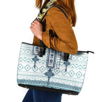 Eritrea Leather Tote Bag Eritrean Cross Mix Tilet Pattern - Wonder Print Shop