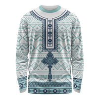 Eritrea Long Sleeve Shirt Eritrean Cross Mix Tilet Pattern - Wonder Print Shop