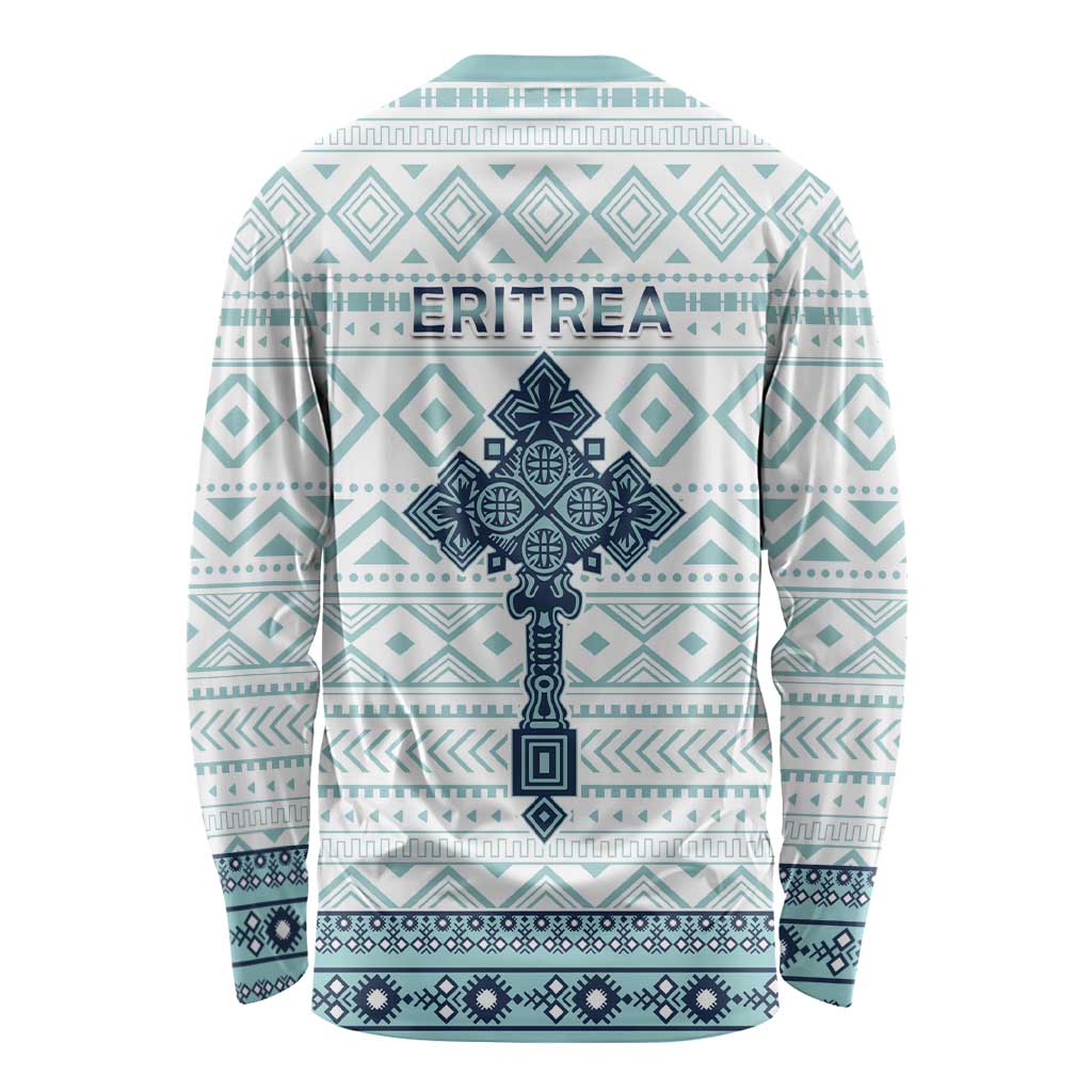 Eritrea Long Sleeve Shirt Eritrean Cross Mix Tilet Pattern - Wonder Print Shop