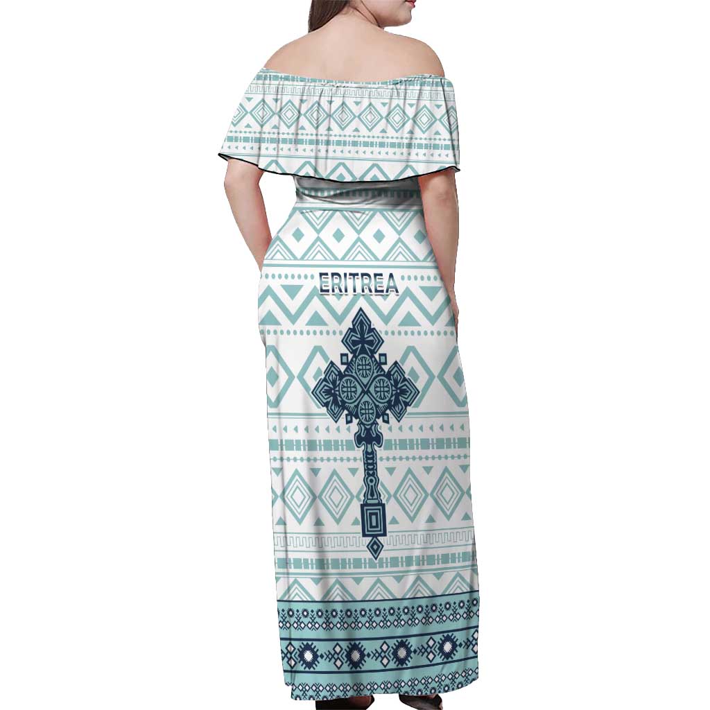 Eritrea Off Shoulder Maxi Dress Eritrean Cross Mix Tilet Pattern - Wonder Print Shop