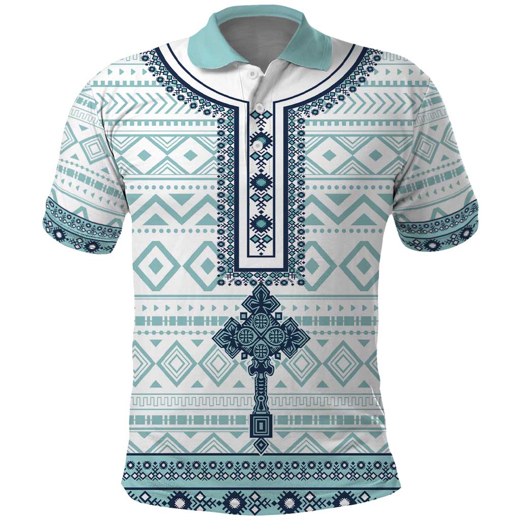 Eritrea Polo Shirt Eritrean Cross Mix Tilet Pattern - Wonder Print Shop
