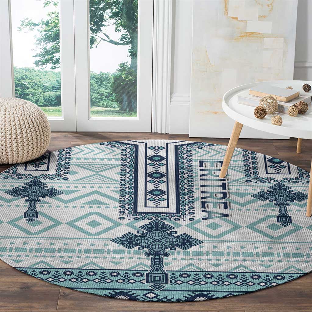 Eritrea Round Carpet Eritrean Cross Mix Tilet Pattern