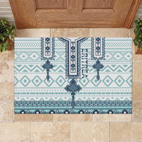 Eritrea Rubber Doormat Eritrean Cross Mix Tilet Pattern - Wonder Print Shop