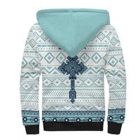 Eritrea Sherpa Hoodie Eritrean Cross Mix Tilet Pattern - Wonder Print Shop
