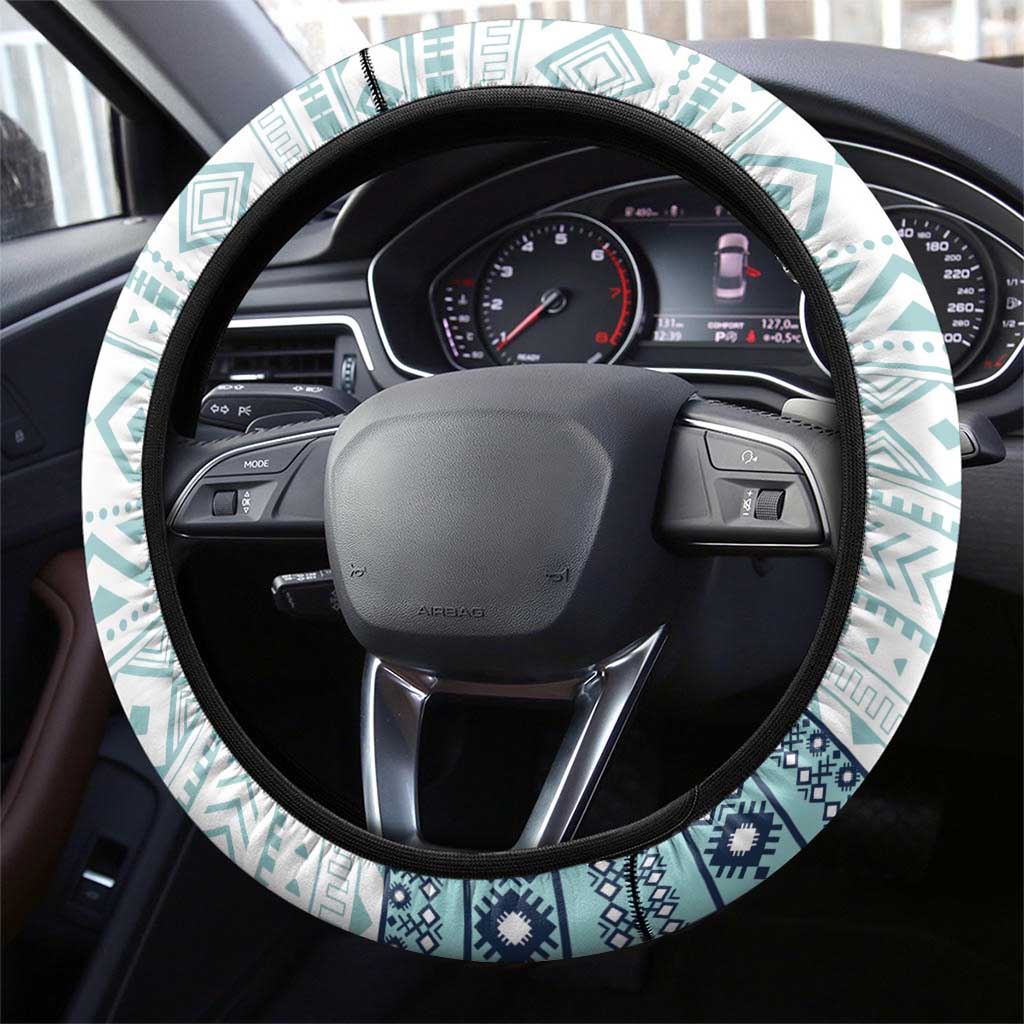 Eritrea Steering Wheel Cover Eritrean Cross Mix Tilet Pattern - Wonder Print Shop