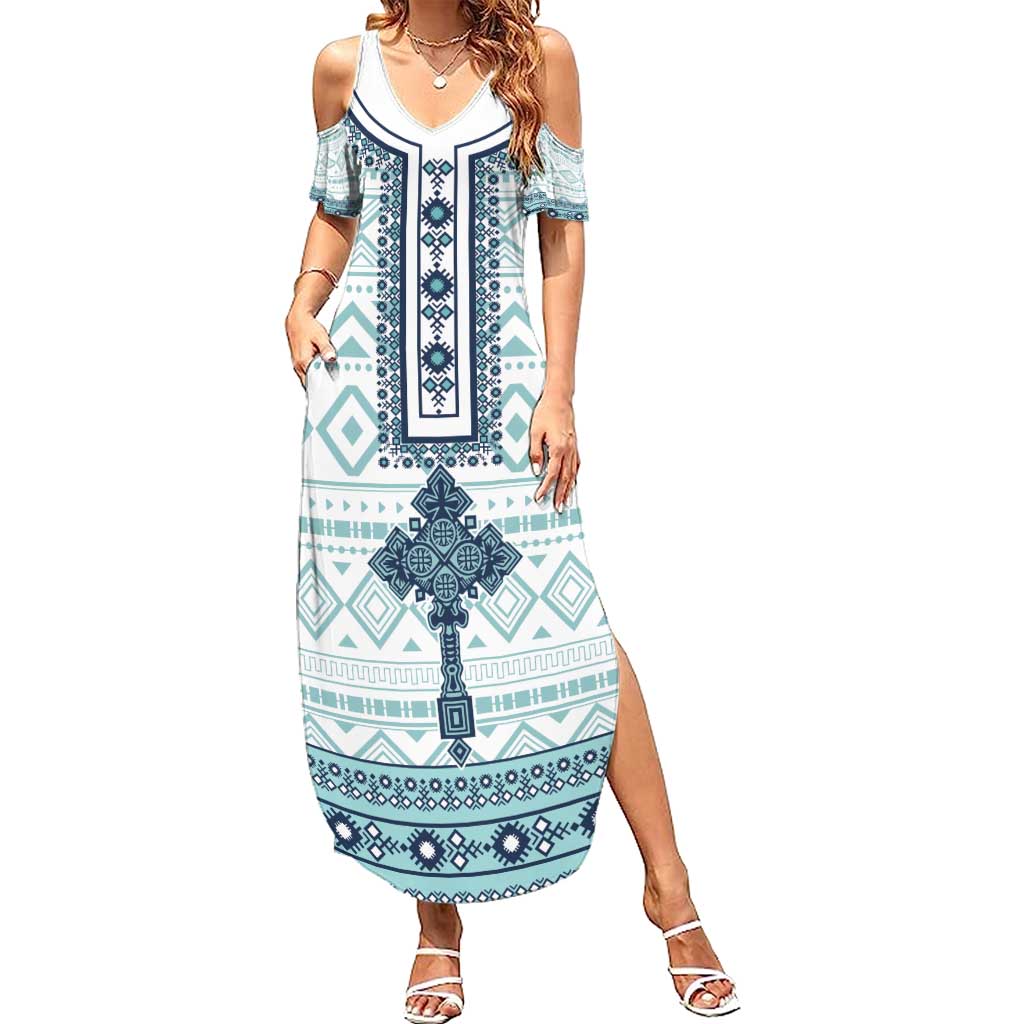 Eritrea Summer Maxi Dress Eritrean Cross Mix Tilet Pattern - Wonder Print Shop