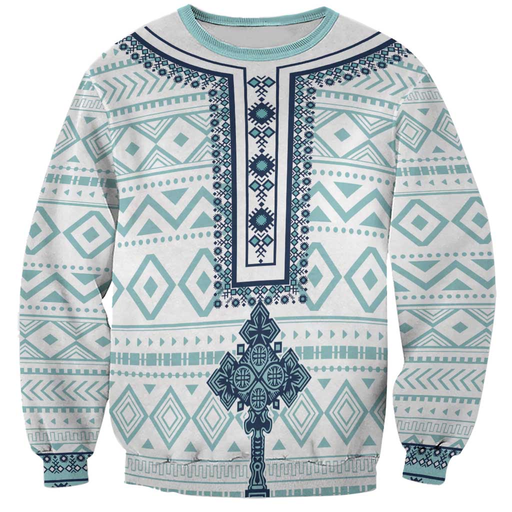 Eritrea Sweatshirt Eritrean Cross Mix Tilet Pattern - Wonder Print Shop