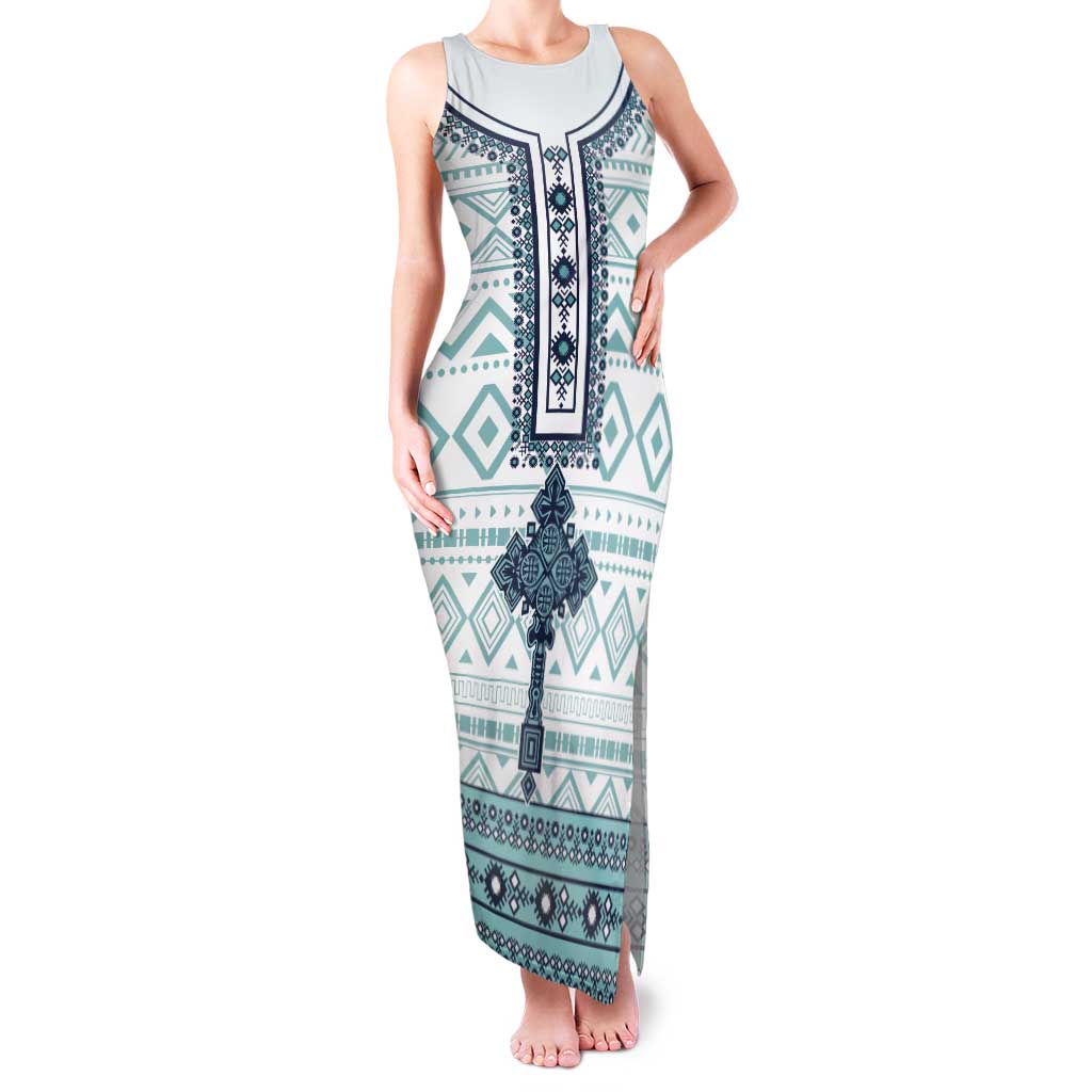 Eritrea Tank Maxi Dress Eritrean Cross Mix Tilet Pattern - Wonder Print Shop