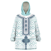 Eritrea Wearable Blanket Hoodie Eritrean Cross Mix Tilet Pattern - Wonder Print Shop