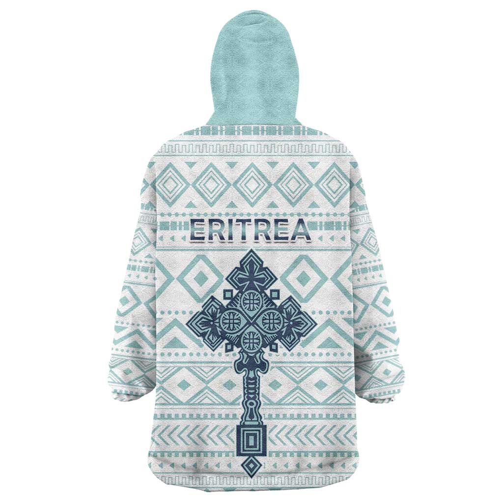 Eritrea Wearable Blanket Hoodie Eritrean Cross Mix Tilet Pattern - Wonder Print Shop