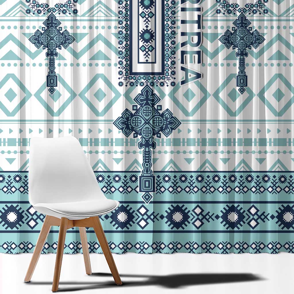 Eritrea Window Curtain Eritrean Cross Mix Tilet Pattern - Wonder Print Shop