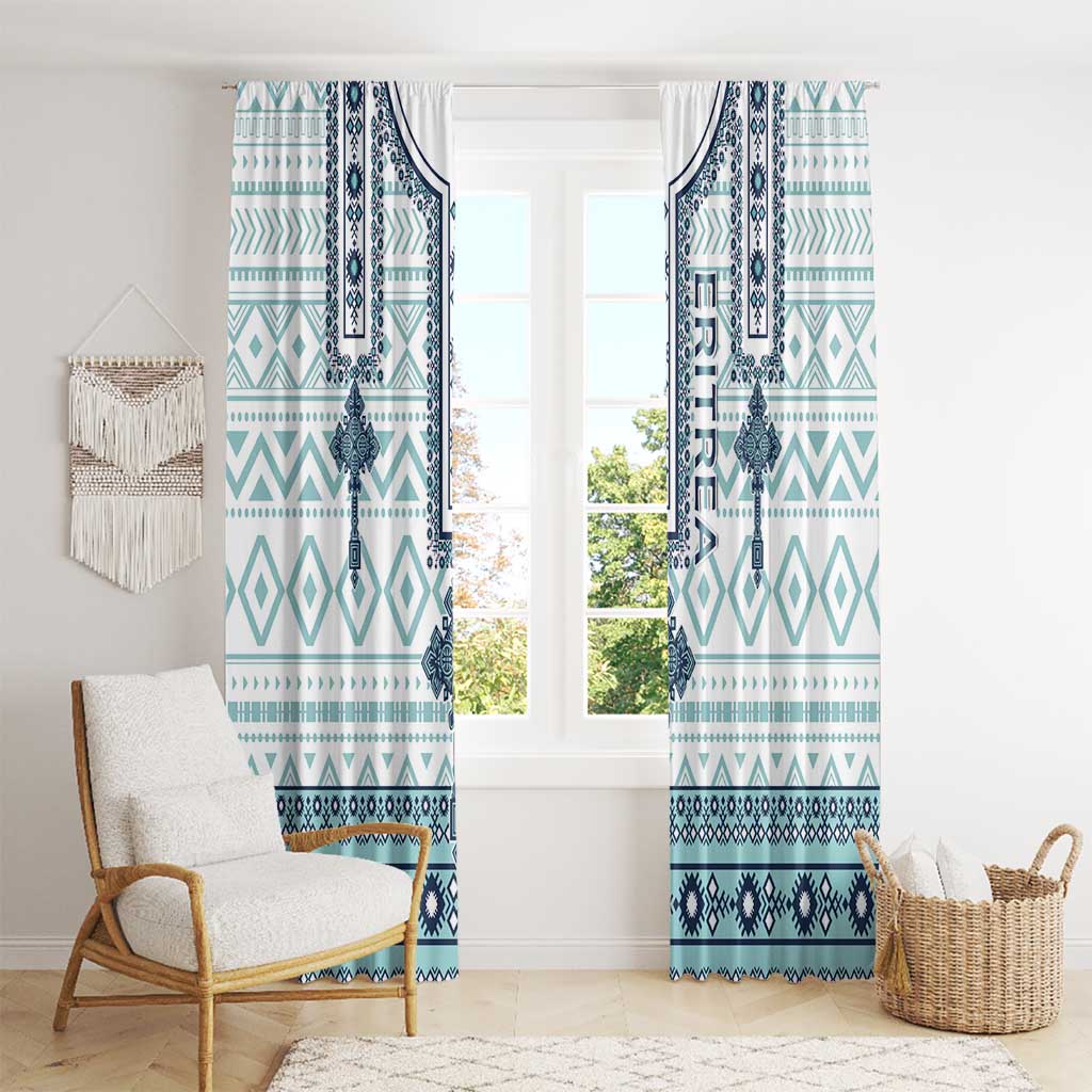 Eritrea Window Curtain Eritrean Cross Mix Tilet Pattern - Wonder Print Shop