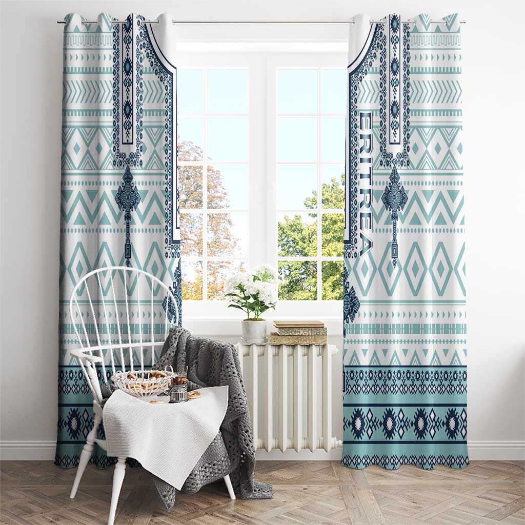 Eritrea Window Curtain Eritrean Cross Mix Tilet Pattern - Wonder Print Shop