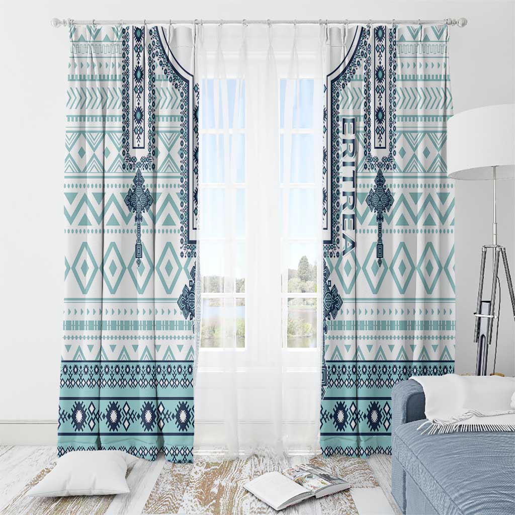 Eritrea Window Curtain Eritrean Cross Mix Tilet Pattern - Wonder Print Shop