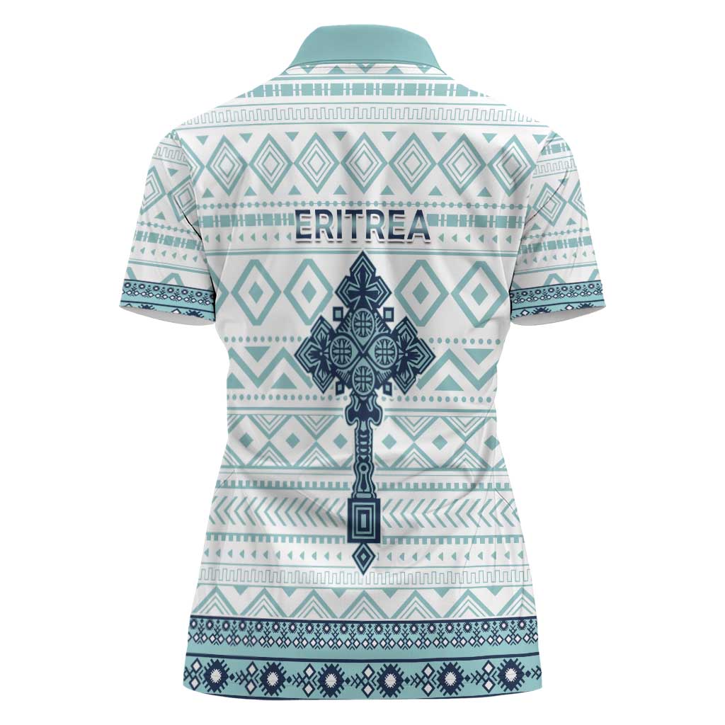 Eritrea Women Polo Shirt Eritrean Cross Mix Tilet Pattern - Wonder Print Shop