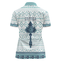 Eritrea Women Polo Shirt Eritrean Cross Mix Tilet Pattern - Wonder Print Shop