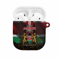 Happy Kenya Independence Day AirPods Case Coat Of Arms With Kente Pattern - Wonder Print Shop
