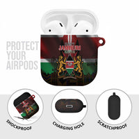 Happy Kenya Independence Day AirPods Case Coat Of Arms With Kente Pattern - Wonder Print Shop