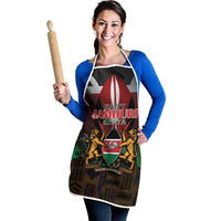 Happy Kenya Independence Day Apron Coat Of Arms With Kente Pattern - Wonder Print Shop