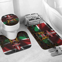Happy Kenya Independence Day Bathroom Set Coat Of Arms With Kente Pattern - Wonder Print Shop