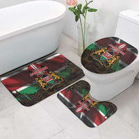 Happy Kenya Independence Day Bathroom Set Coat Of Arms With Kente Pattern - Wonder Print Shop