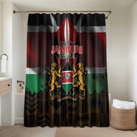 Happy Kenya Independence Day Bathroom Set Coat Of Arms With Kente Pattern - Wonder Print Shop