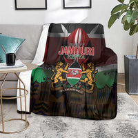 Happy Kenya Independence Day Blanket Coat Of Arms With Kente Pattern - Wonder Print Shop