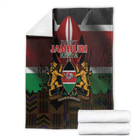 Happy Kenya Independence Day Blanket Coat Of Arms With Kente Pattern - Wonder Print Shop
