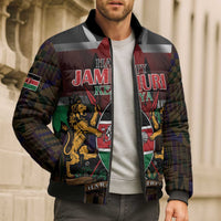 Happy Kenya Independence Day Bomber Puffer Jacket Coat Of Arms With Kente Pattern - Wonder Print Shop