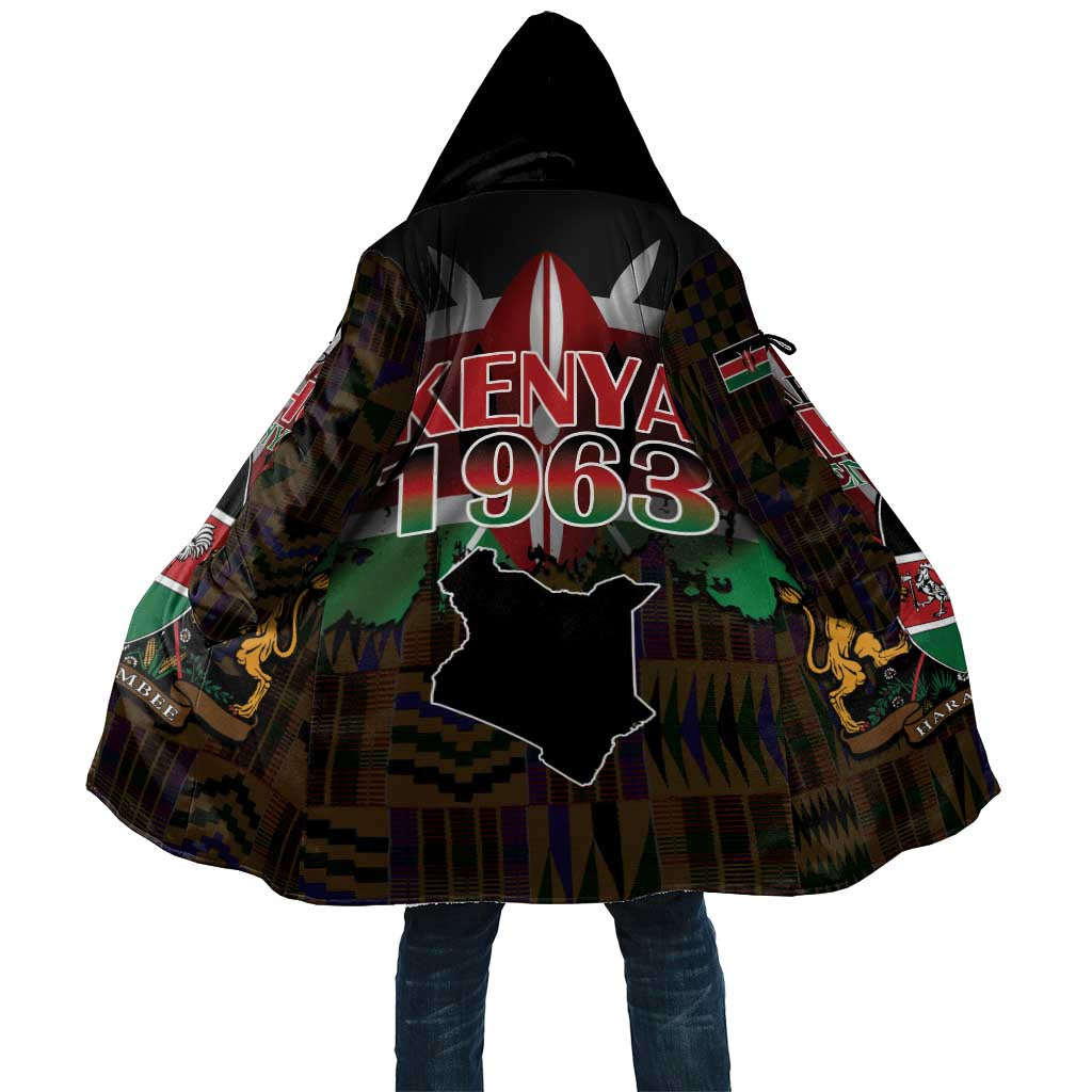 Happy Kenya Independence Day Cloak Coat Of Arms With Kente Pattern - Wonder Print Shop