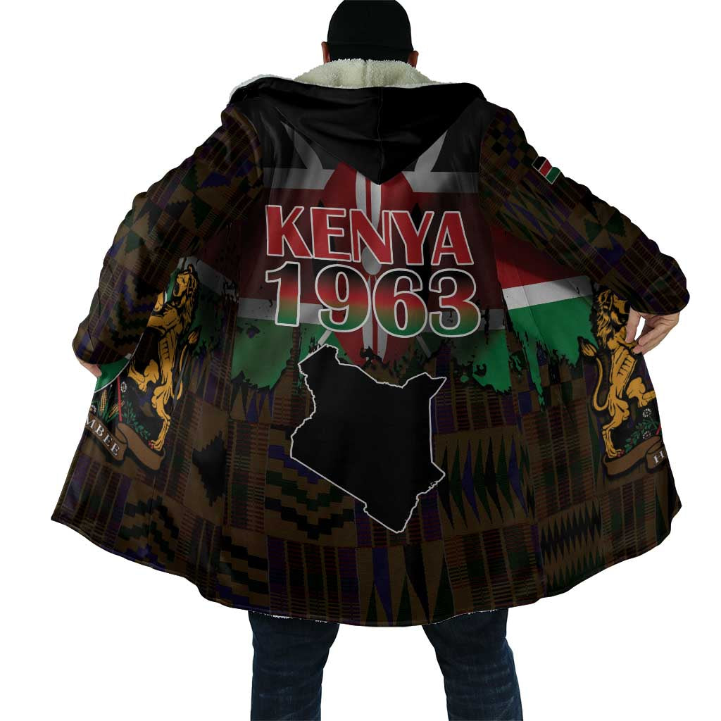 Happy Kenya Independence Day Cloak Coat Of Arms With Kente Pattern - Wonder Print Shop
