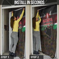 Happy Kenya Independence Day Door Cover Coat Of Arms With Kente Pattern - Wonder Print Shop