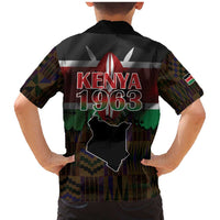 Happy Kenya Independence Day Family Matching Mermaid Dress and Hawaiian Shirt Coat Of Arms With Kente Pattern - Wonder Print Shop