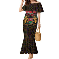 Happy Kenya Independence Day Family Matching Mermaid Dress and Hawaiian Shirt Coat Of Arms With Kente Pattern - Wonder Print Shop