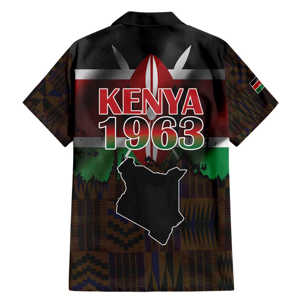 Happy Kenya Independence Day Family Matching Off Shoulder Maxi Dress and Hawaiian Shirt Coat Of Arms With Kente Pattern - Wonder Print Shop