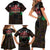 Happy Kenya Independence Day Family Matching Short Sleeve Bodycon Dress and Hawaiian Shirt Coat Of Arms With Kente Pattern - Wonder Print Shop