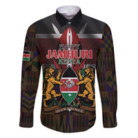 Happy Kenya Independence Day Family Matching Short Sleeve Bodycon Dress and Hawaiian Shirt Coat Of Arms With Kente Pattern - Wonder Print Shop