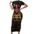 Happy Kenya Independence Day Family Matching Short Sleeve Bodycon Dress and Hawaiian Shirt Coat Of Arms With Kente Pattern - Wonder Print Shop