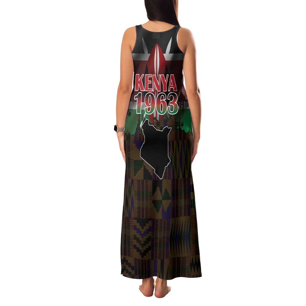 Happy Kenya Independence Day Family Matching Tank Maxi Dress and Hawaiian Shirt Coat Of Arms With Kente Pattern - Wonder Print Shop