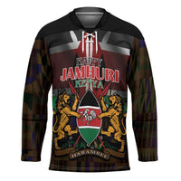 Happy Kenya Independence Day Hockey Jersey Coat Of Arms With Kente Pattern - Wonder Print Shop