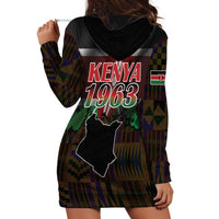 Happy Kenya Independence Day Hoodie Dress Coat Of Arms With Kente Pattern - Wonder Print Shop
