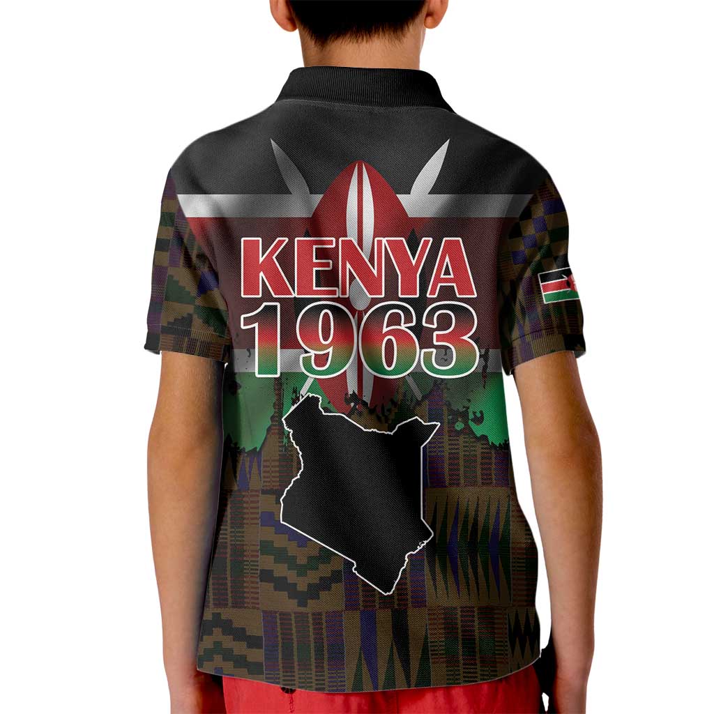 Happy Kenya Independence Day Kid Polo Shirt Coat Of Arms With Kente Pattern - Wonder Print Shop