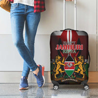 Happy Kenya Independence Day Luggage Cover Coat Of Arms With Kente Pattern - Wonder Print Shop