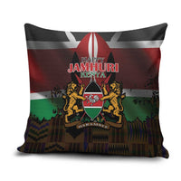Happy Kenya Independence Day Pillow Cover Coat Of Arms With Kente Pattern - Wonder Print Shop
