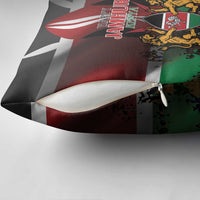 Happy Kenya Independence Day Pillow Cover Coat Of Arms With Kente Pattern - Wonder Print Shop