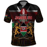Happy Kenya Independence Day Polo Shirt Coat Of Arms With Kente Pattern - Wonder Print Shop