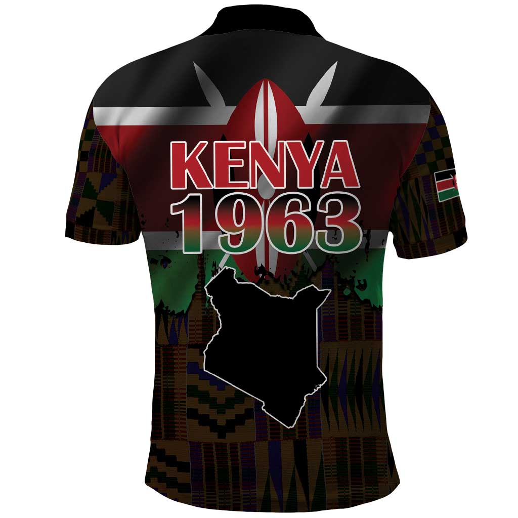 Happy Kenya Independence Day Polo Shirt Coat Of Arms With Kente Pattern - Wonder Print Shop