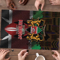 Happy Kenya Independence Day Puzzle Coat Of Arms With Kente Pattern - Wonder Print Shop